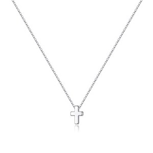 Turandoss Cross Necklace for Women Girls, Dainty 14K Real Gold Plated 3D Pendant Necklace Sideways Choker. - 1 of 4