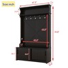 NicBex 47.2 inch Hall Tree for Hallway,Modern Coat Racks with Sliding Doors and 5 Hooks,Entryway Furniture for Hallway,Living Room,Bedroom,White/Black - 3 of 4