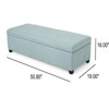 DSVIMOY 50-inch Wide Contemporary Rectangle Storage Ottoman Upholstered Bench, for Living Room, Entryway and Family Room, Blue, 50.8"*19"*16" - 3 of 4