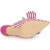 Allegra K Women's Pointed Toe Stripe Bow Slip-on Stiletto Heel Slides Mules - 4 of 4