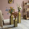 Uniquewise Decorative Antique Style Metal Bottle Shape Gold Floor Vase for Entryway, Living Room or Dining Room, Centerpiece, Elegant Statement Piece - 3 of 4