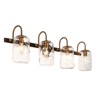 LNC Erharting 4.7-in Polished Gold and Black Bathroom Vanity Light with Ripple Glass Jar, Modern, 1-Light, 2-Light, 3-Light, 4-Light - 3 of 4
