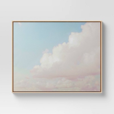 30" x 24" Pin Clouds Framed Wall Canvas Blue - Threshold™