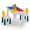 All-in-One Kids Activity Table and Chairs Set, Building Block Table with 100PCS DIY Blocks Toys, Dining Table Study Desk for Toddlers - 2 of 4