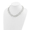 Chisel Stainless Steel Polished and Textured Open Circles Necklace 18" Plus a 2" Ext. - 3 of 4