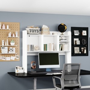 KTMBDW Wood Desktop Bookshelf Desktop Organizer Office Storage Rack Wood Display Shelf - Free Style Display True Natural Stand Shelf Rack White - 1 of 4