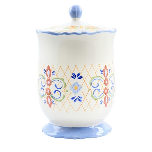 Extra Large 6 Quart Polish Pottery Cookie Jar / Canister in Flower