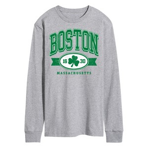 Men's - Instant Message - Boston Mass Clover Long Sleeve Graphic T-Shirt - 1 of 4