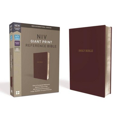 NIV, Reference Bible, Giant Print, Leather-Look, Burgundy, Red Letter Edition, Comfort Print - Large Print by  Zondervan (Leather Bound)