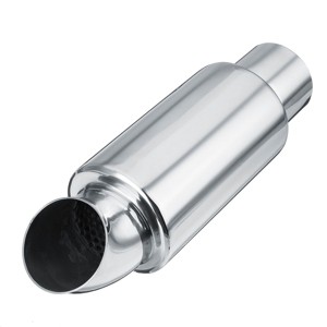 GOTGELIF 2.5" Inlet & Outlet Stainless Steel Car Exhaust Tip Exhaust Muffler with Burnt Tip - 1 of 4