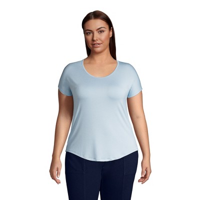Lands' End Women's Plus Size U-neck Jersey T-shirt - 2x - Soft Blue Haze :  Target