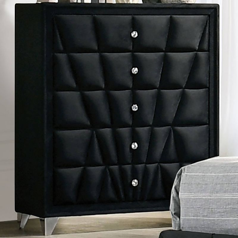 Puma Upholstered 5 Drawer Chest Black - HOMES: Inside + Out, 3 of 7