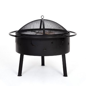 WestinTrends Star & Moon Bonfire Round Steel Wood Burning Patio Fire Pit - 1 of 3