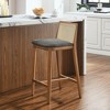Modway Monarch Wood Counter Stool with Cane Rattan Back and Padded Seat - 4 of 4