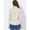 Allegra K Women's Point Collar Long Button Sleeve Button Down Floral Shirt - 3 of 4