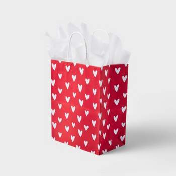Sparkly Love Hearts Red Valentine Day Tissue Paper Wrapping Gift