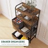 Acekool Vertical Dresser with 5 Fabric Drawers & Open Shelves, Tall Storage Organizer with Hooks - 4 of 4