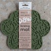 Dexypaws: Enrichment Lick Mat: Army Green Paw Print, Grooved Dog Feeding Pad - 2 of 4