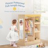 Arceso Kids Dress Up Storage with Flower Mirror, Pink Open Wardrobe & Costume Organizer for Bedroom and Playroom - 3 of 4
