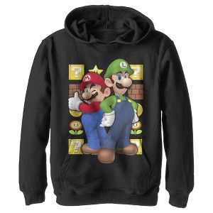 Boy's Nintendo Mario and Luigi Pull Over Hoodie - 1 of 4