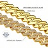 2 Piece Cuban Link Chain Men's Iced Out Miami Necklace Bracelet Silver Bling Hip Hop Jewelry for Men Women - 3 of 4
