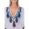 HAPPY BAY women's Vacation Casual Swim Holiday Beachwear Summer Beach Dress Short Fall Bathing Suit Cover Ups for Women Medium-Large White Solid - 2 of 4