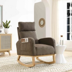Modern Accent Chair High Backrest Lounge Chair Armchairs Rocking Chair - 1 of 4