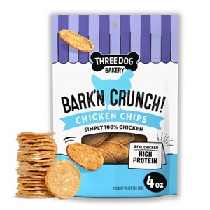 Three Dog Bakery Bark'n Crunch Chicken Flavor Chips Crunchy Dog