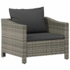 VidaXL Patio Armchair with Cushion Gray Poly Rattan - 2 of 4