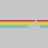Men's Design By Humans Castle Silhouette Amongst a Rainbow Stripe By T-Shirt - 2 of 2