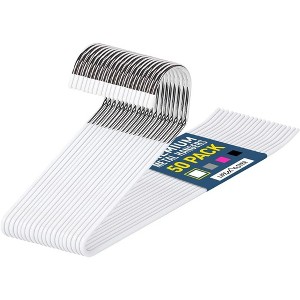 LifeMaster Heavy Duty Metal Slack Non-Slip Pants Hangers - Space Saving, Open-Ended Design - (White) - 1 of 4