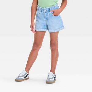 Girls' High-Rise Paper Bag Cuffed Jean Shorts - Cat & Jack™ - 1 of 3