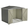 Kelly All Weather Metal Tool Shed, Patio Storage Shed with Metal Foundation and Lockable Doors, Outdoor Storage Box - The Pop Home - 2 of 4