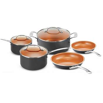 Goodful 12 Piece Cookware Set with Titanium-Reinforced Premium Non-Stick Coating, Dishwasher Safe Pots and Pans, Tempered GLA