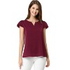 INSPIRE CHIC Women's Work Business Casual Plain Cap Sleeve Blouse - 3 of 4
