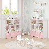 Toy Storage Organizer, Kids Bookshelf with 3 Movable Drawers and 6 Storage Cubbies, Toddlers Bookcase Toy Storage Cabinet Display for Bedroom - 4 of 4