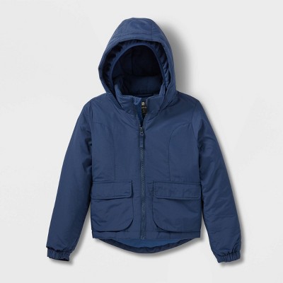 Girls' Solid Anorak Jacket - All in Motion™ Blue