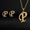 Initial Letter Pendant Necklace Earrings Set for Women Gold Plated Stainless Steel by Ginger Lyne - 2 of 4