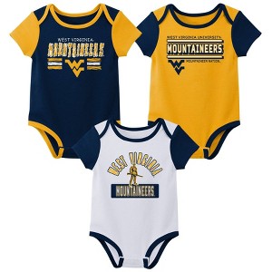 NCAA West Virginia Mountaineers Infant Boys' 3pk Bodysuit - 1 of 4