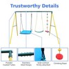 Hotraffy Indoor/Outdoor Metal Swing Set with Safety Belt for Backyard - 3 of 4