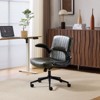Karl Home | Oil-Waxed Leather Swivel Chair With Flip-Up Armrests - 2 of 4