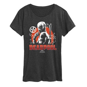 Women's - Marvel - Deadpool & Wolverine Sketch Doodles Short Sleeve Graphic T-Shirt - 1 of 4