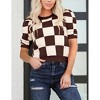 Women's Short Sleeve Sweater Tops 2025 Spring Summer Trendy Crew Neck Casual T Shirts Blouses - 3 of 4