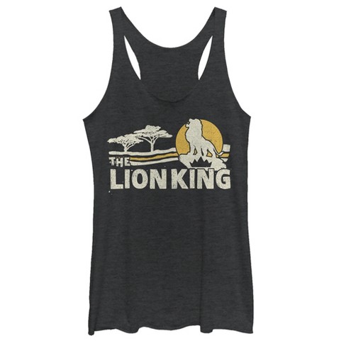 Women's Lion King Vintage Pride Lands Racerback Tank Top - Black