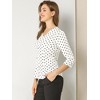 INSPIRE CHIC Women's Polka Dots 3/4 Sleeve Casual Button Front Shirt - 4 of 4