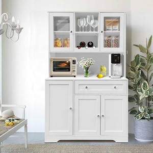Kitchen Pantry Storage Cabinet with Drawers,Modern Buffet with Microwave Stand,Tall Kitchen Hutch with Hutch For Dining Room - 1 of 4