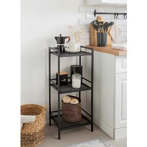 Storage Rack carbon steel Bookcase, Freestanding Bathroom Storage Shelving Unit, Display Plant Stand, Corner Rack Shelving for Bathroom Kitchen - 1 of 1