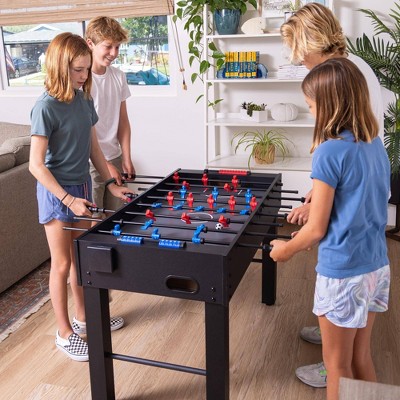 GoSports 48" Black Matte Foosball Table with Cup Holders