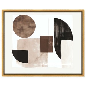 Art Remedy In Shapes and Earth Tones Modern Minimal Abstracts Framed - 1 of 4