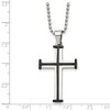 Chisel Stainless Steel Polished Black IP-plated Cross Pendant on a 22" Ball Chain Necklace - 4 of 4
